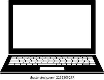 A laptop isolated vector silhouette.