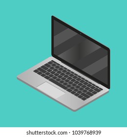 Laptop isometric icon. 3d notebook or computer symbol. Vector illustration.