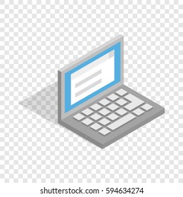 Laptop isometric icon 3d on a transparent background vector illustration