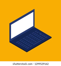 Laptop isometric icon. Laptop vector icon. Isometric vector illustration. - Vector