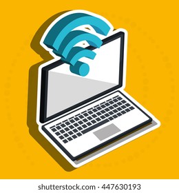 laptop isometric  isolated icon design, vector illustration  graphic 