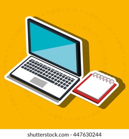 laptop isometric  isolated icon design, vector illustration  graphic 