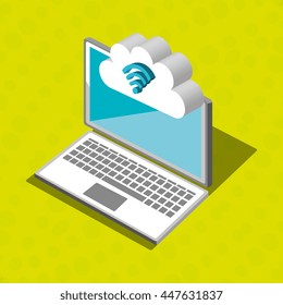 laptop isometric  isolated icon design, vector illustration  graphic 