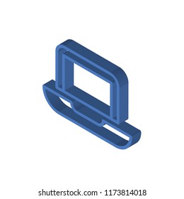 Laptop isometric left top view 3D icon