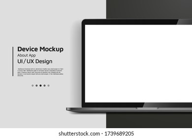 Laptop isometric perspective view. Template for infographics or presentation UI design interface. vector illustration
