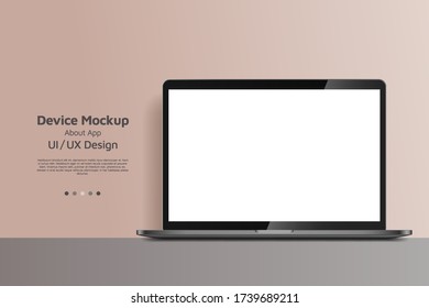 Laptop isometric perspective view. Template for infographics or presentation UI design interface. vector illustration