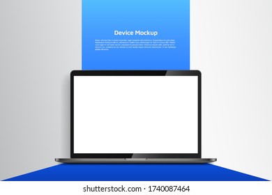 Laptop isometric perspective view. Template for infographics or presentation UI design interface. vector illustration
