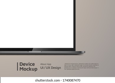 Laptop isometric perspective view. Template for infographics or presentation UI design interface. vector illustration