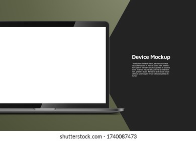 Laptop isometric perspective view. Template for infographics or presentation UI design interface. vector illustration