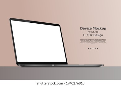 Laptop isometric perspective view. Template for infographics or presentation UI design interface. vector illustration