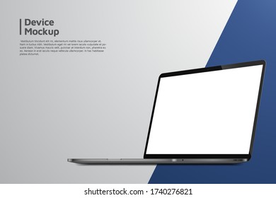 Laptop isometric perspective view. Template for infographics or presentation UI design interface. vector illustration