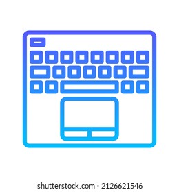 Laptop Keyboard Line Gradient Icon Design