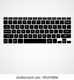  Laptop keyboard - vector illustration of