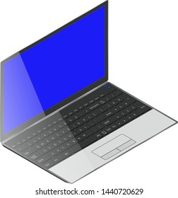 Laptop with keyboard vector isometric image