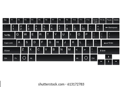 Laptop Keyboard Vector Mock Top View Stock Vector (Royalty Free ...