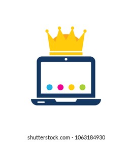 Laptop King Logo Icon Design