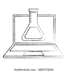 laptop laboratory test tube chemistry online