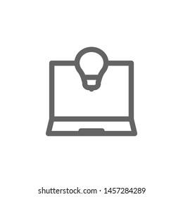 Laptop lamp idea icon. Element of simple icon