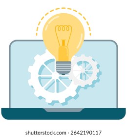 laptop with lamp, setting idea