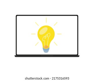 A laptop with a lamp. Vector illustration