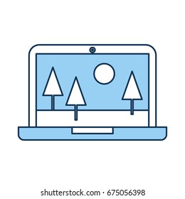laptop with landscape icon