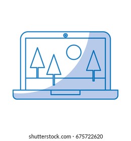 laptop with landscape icon