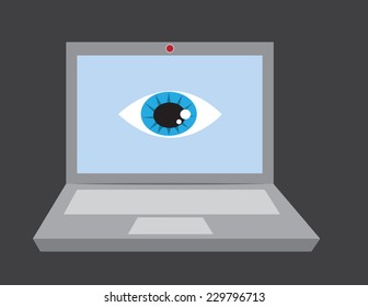 Laptop with large eye and webcam 