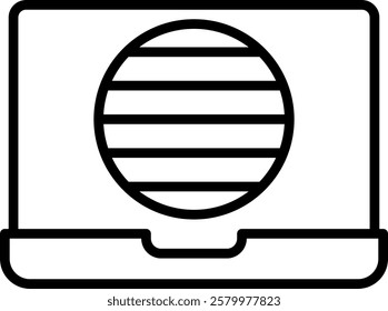 Laptop  Latitudes icon line vector illustration
