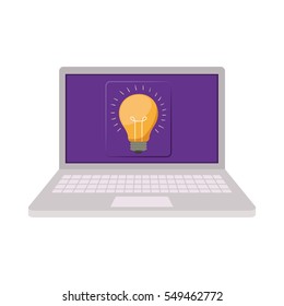 Laptop With Ligth Bulb In Display