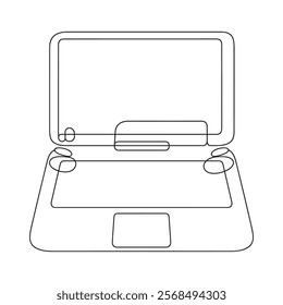 laptop line art. continuous line laptop