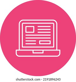 Laptop line circle icon vector image. Can also be used for web apps, mobile apps and print media.