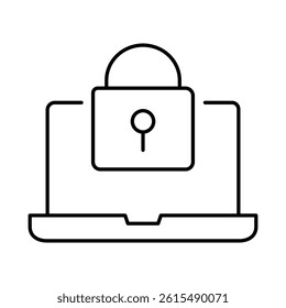Laptop Line Editable Stroke Icon. PC, Computer Functions, Settings, Technology, Security, Shopping, Wallet, Marketing, Promotion, Communication Collection Vector Illustration.