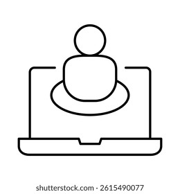 Laptop Line Editable Stroke Icon. PC, Computer Functions, Settings, Technology, Security, Shopping, Wallet, Marketing, Promotion, Communication Collection Vector Illustration.