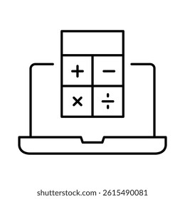 Laptop Line Editable Stroke Icon. PC, Computer Functions, Settings, Technology, Security, Shopping, Wallet, Marketing, Promotion, Communication Collection Vector Illustration.