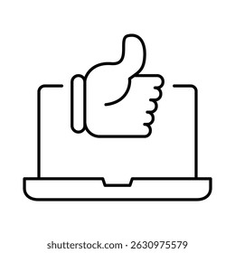 Laptop Line Editable Stroke Icon. PC, Computer Functions, Settings, Technology, Security, Shopping, Wallet, Marketing, Promotion, Communication Collection Vector Illustration.