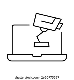 Laptop Line Editable Stroke Icon. PC, Computer Functions, Settings, Technology, Security, Shopping, Wallet, Marketing, Promotion, Communication Collection Vector Illustration.