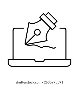 Icono de trazo editable de línea de computadora portátil. PC, funciones de la computadora, Configuraciones, Tecnología, seguridad, compras, cartera, marketing, promoción, Ilustración vectorial de Colección de comunicación.