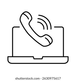 Laptop Line Editable Stroke Icon. PC, Computer Functions, Settings, Technology, Security, Shopping, Wallet, Marketing, Promotion, Communication Collection Vector Illustration.