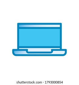 Design von Laptop-Linien und Farbverlauf-Symbolen, Thema Digitale Technologie und Kommunikation Vektorgrafik