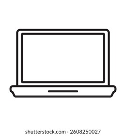 Laptop line icon with blank screen.