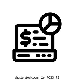 laptop line icon. Clean and minimalist vector icon for websites, mobile apps, presentations, and logos. Fully scalable and customizable for any project.
