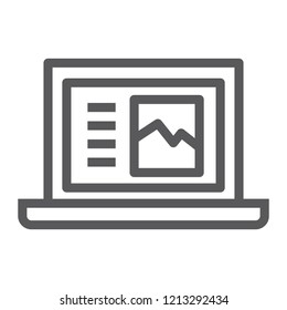 Laptop line icon, computer and digital, notebook sign, vector graphics, a linear pattern on a white background, eps 10.