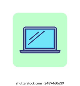 Laptop line icon. Computer, monitor, screen. Office equipment concept. Can be used for topics like workplace, technology, desktop