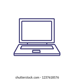 Laptop line icon. Computer, pc, desktop. Home appliances concept. Can be used for topics like information technology, communication, office equipment