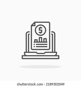 Symbol für die Notebook-Linie. Bearbeitbarer Strich und Pixel perfekt. Kann für digitale Produkte, Präsentationen, Print-Design und mehr verwendet werden.
