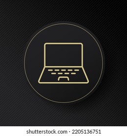 Laptop Line Icon. Entertainment, Keyboard, Portable, Work Station, Professional Occupation, Personal Computer, Touchpad, PC, Open, Technology. Smart Device Concept. Vector Line Icon For Business.