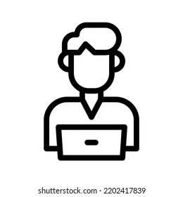 laptop line icon illustration vector graphic