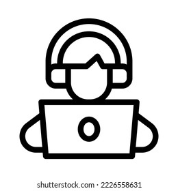 gráfico vectorial de icono de línea portátil