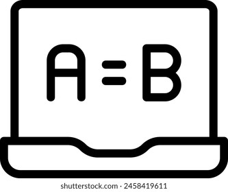 Vector de ilustración de ícono de línea portátil
