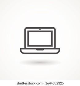 Laptop line icon isolated. Notebook outline screen template